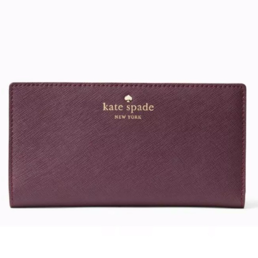 NWT Kate Spade Mikas Pond Stacy Wallet Mahogany